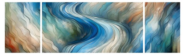 Obraz - Abstrakcyjny nurt (170x50 cm)