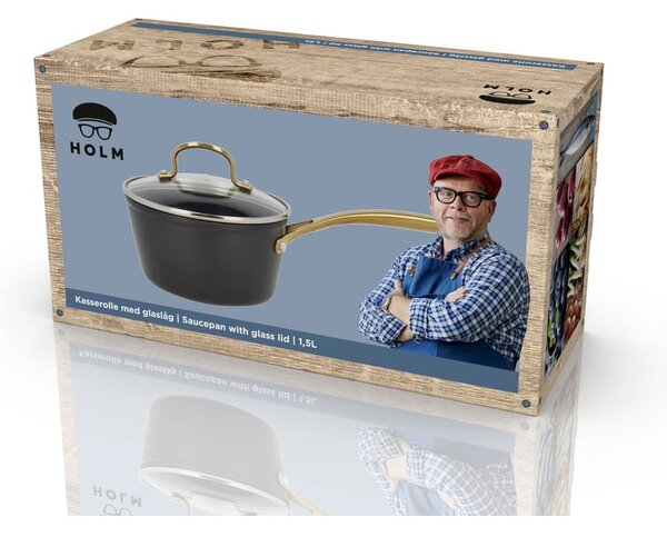 Rondel aluminiowy z pokrywką i nieprzywierającą powierzchnią odpowiedni na indukcję 1,5 l – Holm
