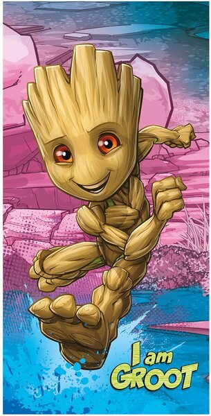 Bawełniany ręcznik dziecięcy 70x140 cm Groot "I am groot" – Jerry Fabrics
