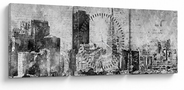 Obraz - Miasto sztuki kawowej (z zegarem) (90x30 cm)