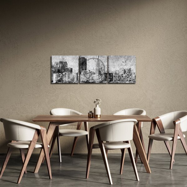 Obraz - Miasto sztuki kawowej (z zegarem) (90x30 cm)