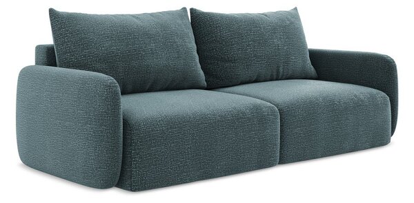 Turkusowa rozkładana/ze schowkiem sofa 238 cm Kalena – Makamii