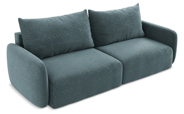 Turkusowa rozkładana/ze schowkiem sofa 238 cm Kalena – Makamii