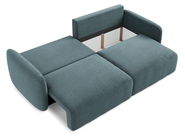 Turkusowa rozkładana/ze schowkiem sofa 238 cm Kalena – Makamii