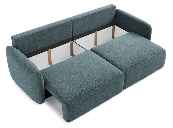 Turkusowa rozkładana/ze schowkiem sofa 238 cm Kalena – Makamii