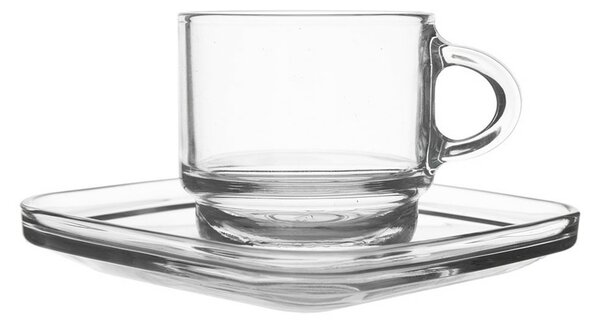 Orion Zestaw szklanych kubków z podstawkami Cozy 6szt., 0,091 ml, 91 ml