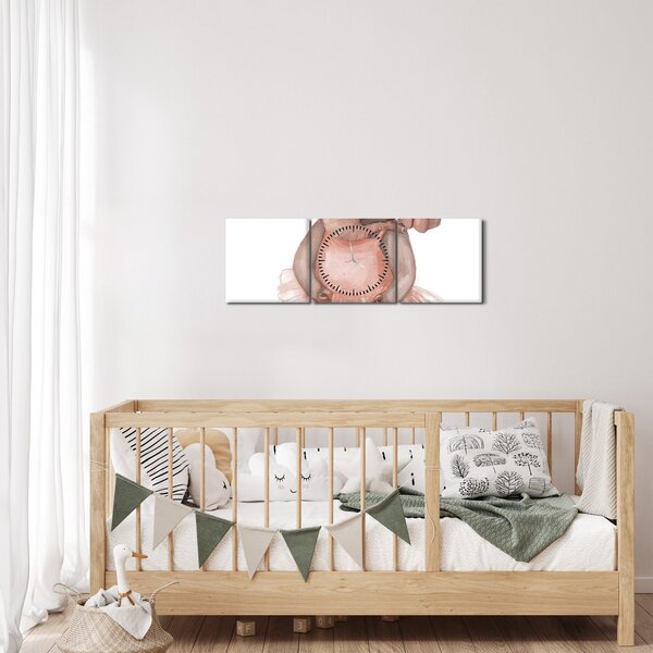 Obraz - Zwierzątko akwarelowe N⁰5 (z zegarem) (90x30 cm)