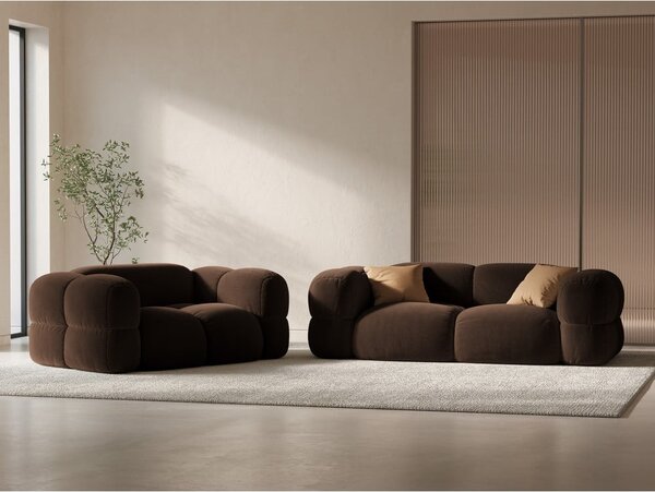 Ciemnobrązowa aksamitna sofa 180 cm Loretto – Cosmopolitan Design