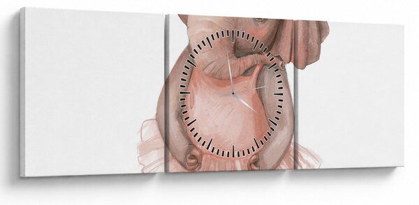 Obraz - Zwierzątko akwarelowe N⁰5 (z zegarem) (90x30 cm)