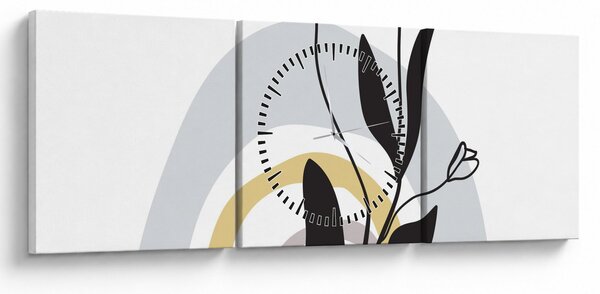 Obraz - Kwiaty w wazonie N⁰1 (z zegarem) (90x30 cm)