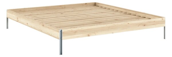Łóżko dwuosobowe z litego drewna sosnowego ze stelażem 180x200 cm w naturalnym kolorze Core – Karup Design