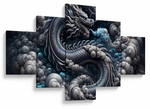 Obraz – Smok w dymie (125x70 cm)