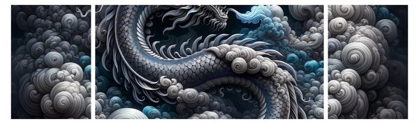Obraz – Smok w dymie (170x50 cm)