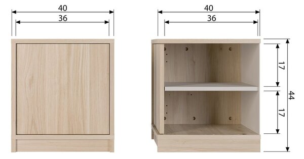 Szafka modułowa w dekorze dębu 40x44 cm Modulair – vtwonen