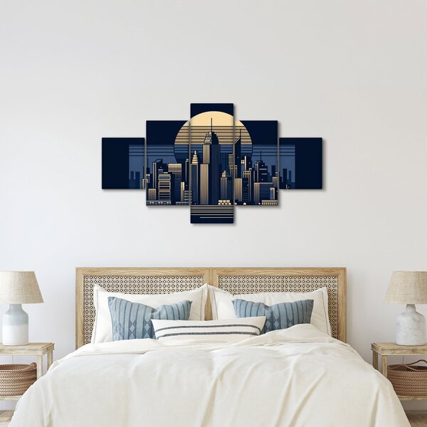 Obraz – Geometryczne miasto (125x70 cm)