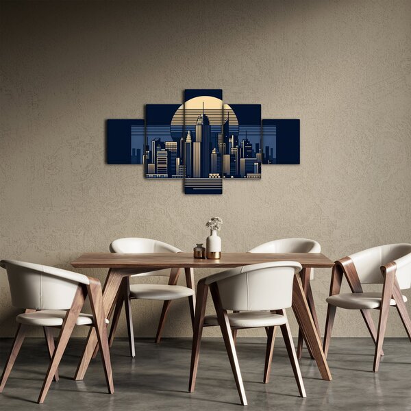 Obraz – Geometryczne miasto (125x70 cm)