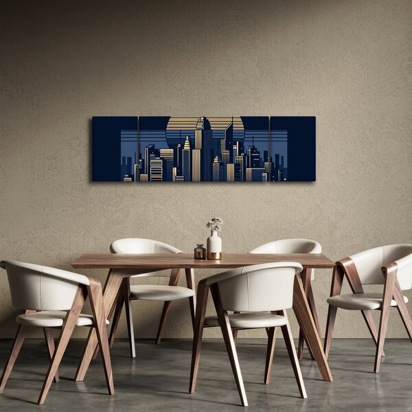 Obraz – Geometryczne miasto (170x50 cm)