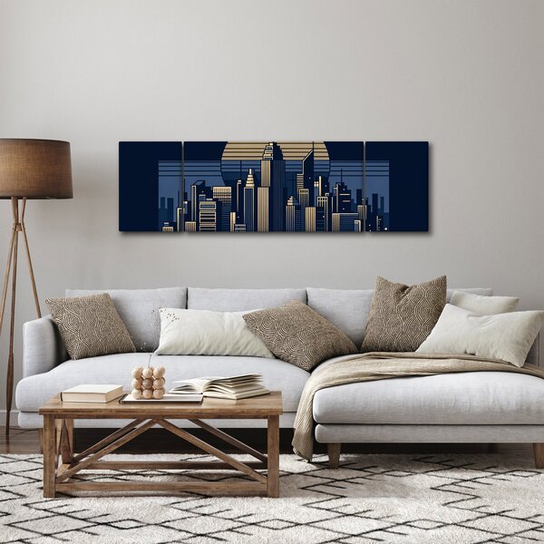 Obraz – Geometryczne miasto (170x50 cm)