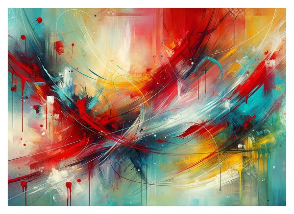 Obraz – Abstrakcja z czerwienią (70x50 cm)