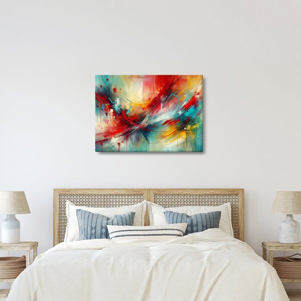 Obraz – Abstrakcja z czerwienią (70x50 cm)