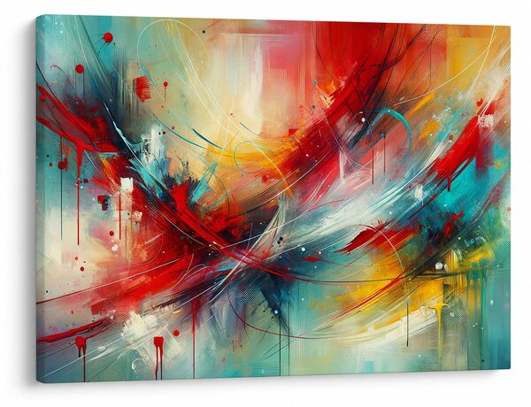Obraz – Abstrakcja z czerwienią (70x50 cm)