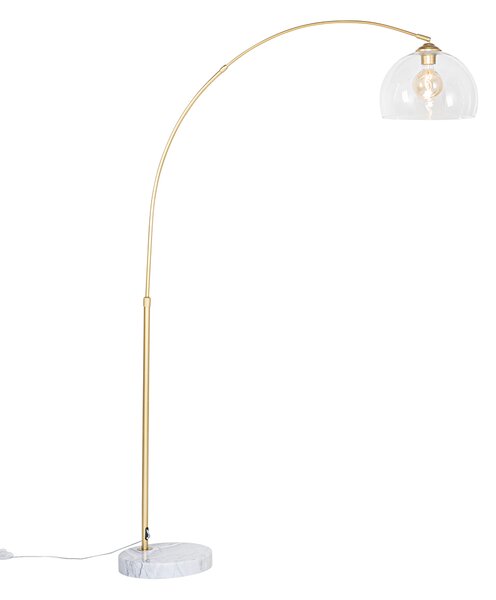 Luk Nowoczesna lampa łukowa mosiężna z przezroczystym szkłem - Arc Oswietlenie wewnetrzne