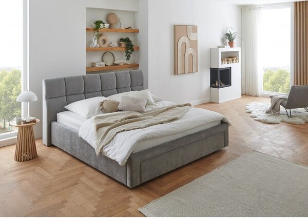 Szare tapicerowane łóżko dwuosobowe bez stelaża 180x200 cm Canyon – Meise Möbel
