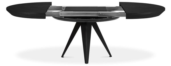 Okrągły rozkładany stół z dodatkowym blatem z czarnym blatem ø 120 cm Magnus – Windsor & Co Sofas
