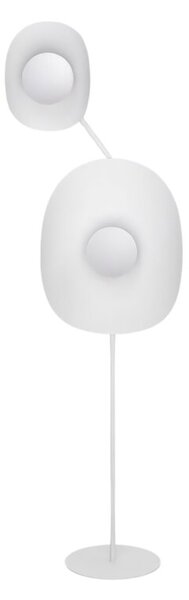 Lampa stojąca podłogowa designerska biała falowany talerz 2xG9 8W DELULU Emibig