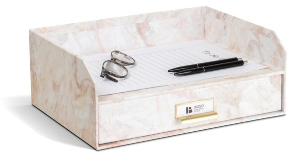 Kartonowy organizer na dokumenty z szufladką Walter Paper Laminate – Bigso