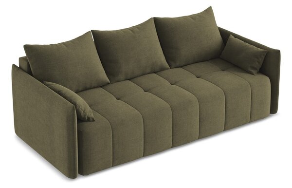 Rozkładana/ze schowkiem sofa w kolorze khaki 225 cm Moku – Makamii