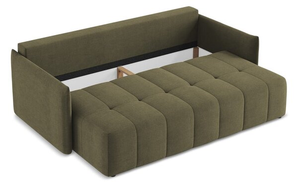 Rozkładana/ze schowkiem sofa w kolorze khaki 225 cm Moku – Makamii