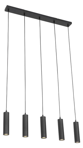 Inteligentna lampa wisząca czarna w komplecie z 5 żarówkami Wifi GU10 - Jeana