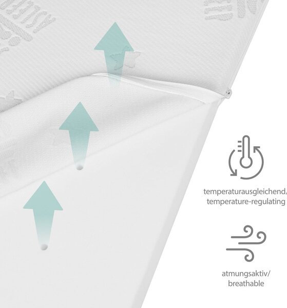 Piankowy materac dziecięcy ze zdejmowanym pokrowcem 60x120 cm Comfort Air Roll – Roba