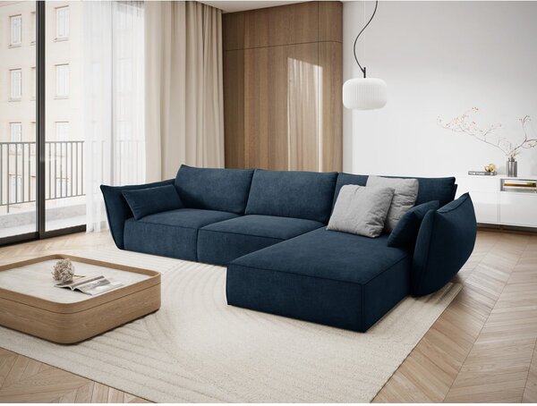 Ciemnoniebieski narożnik (prawostronny) Vanda – Mazzini Sofas
