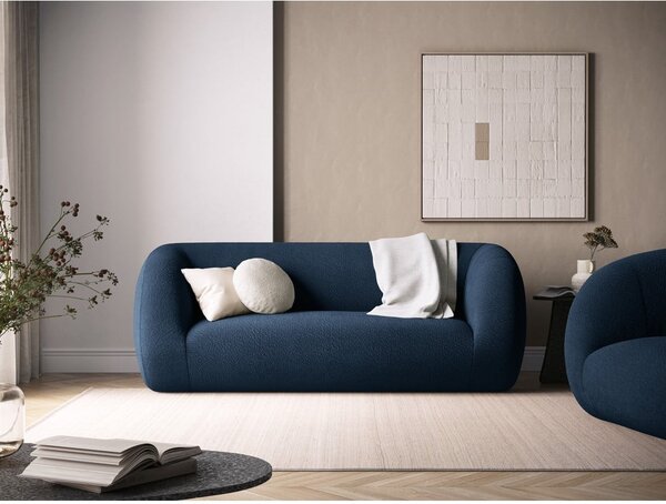 Niebieska sofa z materiału bouclé 210 cm Essen – Cosmopolitan Design
