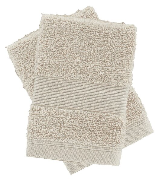 Beżowe bawełniane ręczniki frotte zestaw 2 szt. 30x30 cm Anti-Bacterial – Catherine Lansfield