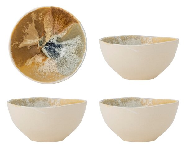 Kremowe kamionkowe miski zestaw 4 szt. 525 ml Lacey – Bloomingville