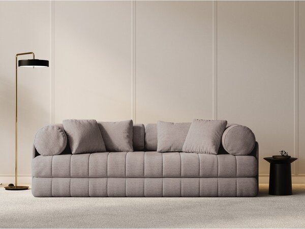 Szarobeżowa rozkładana sofa z materiału bouclé 206 cm Kemi – Cosmopolitan Design