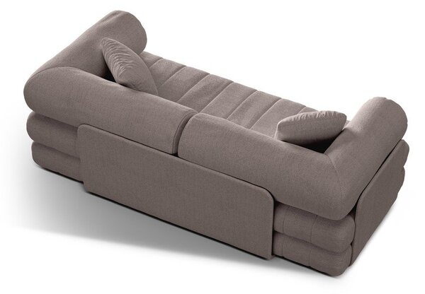 Szarobeżowa rozkładana sofa z materiału bouclé 206 cm Kemi – Cosmopolitan Design