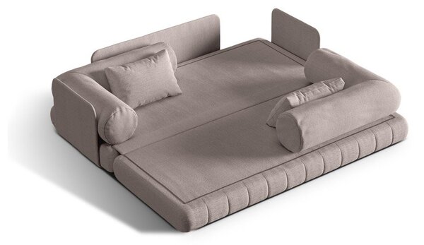 Szarobeżowa rozkładana sofa z materiału bouclé 206 cm Kemi – Cosmopolitan Design