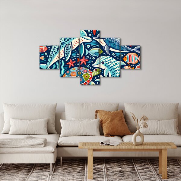 Obraz – Rysowane zwierzęta wodne (125x70 cm)