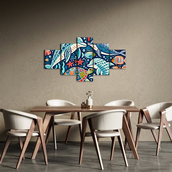 Obraz – Rysowane zwierzęta wodne (125x70 cm)