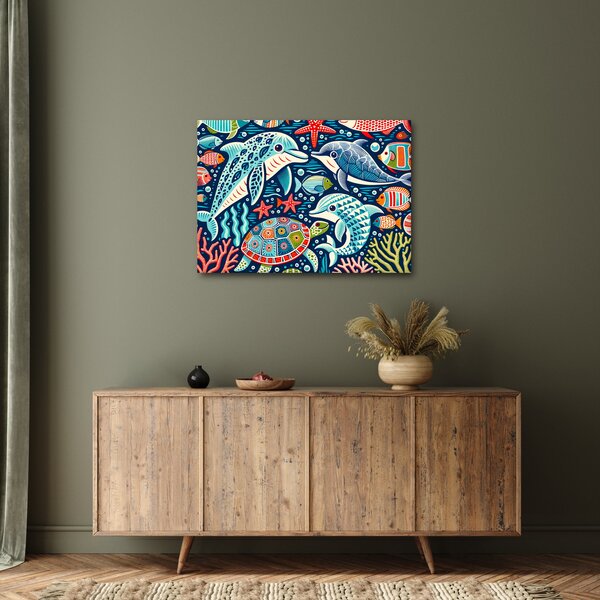 Obraz – Rysowane zwierzęta wodne (70x50 cm)