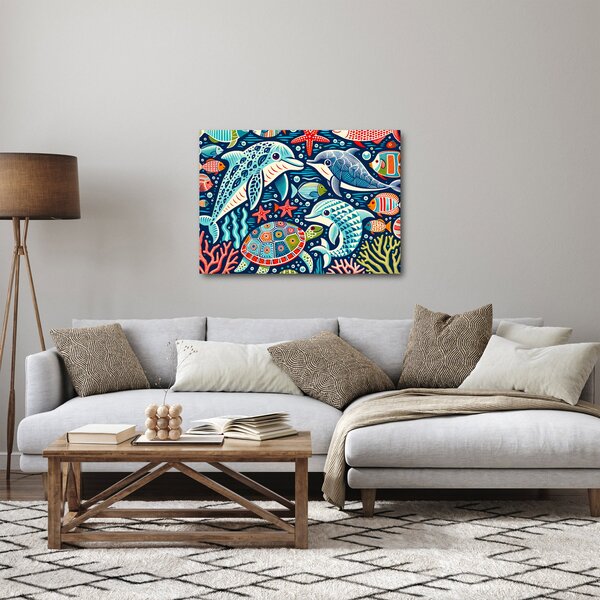Obraz – Rysowane zwierzęta wodne (70x50 cm)