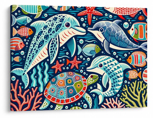 Obraz – Rysowane zwierzęta wodne (70x50 cm)