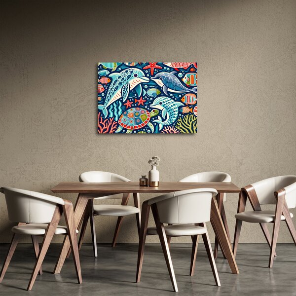 Obraz – Rysowane zwierzęta wodne (70x50 cm)