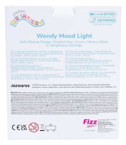Zielona dziecięca lampka nocna Fizz Wendy – SQUISHMALLOWS