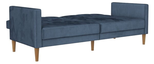 Niebieska aksamitna rozkładana sofa 207 cm Lilly – Støraa