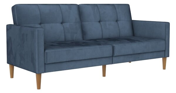 Niebieska aksamitna rozkładana sofa 207 cm Lilly – Støraa